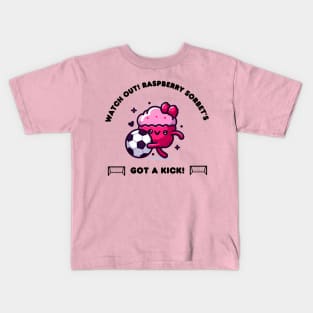 Raspberry Sorbet: The Unstoppable Scorer! - Kawaii Design Kids T-Shirt